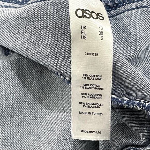 ASOS Blue Denim Trucker Jean Vest Oversized Sleeveless Medium Wash US 6 / UK 10 - Picture 10 of 12